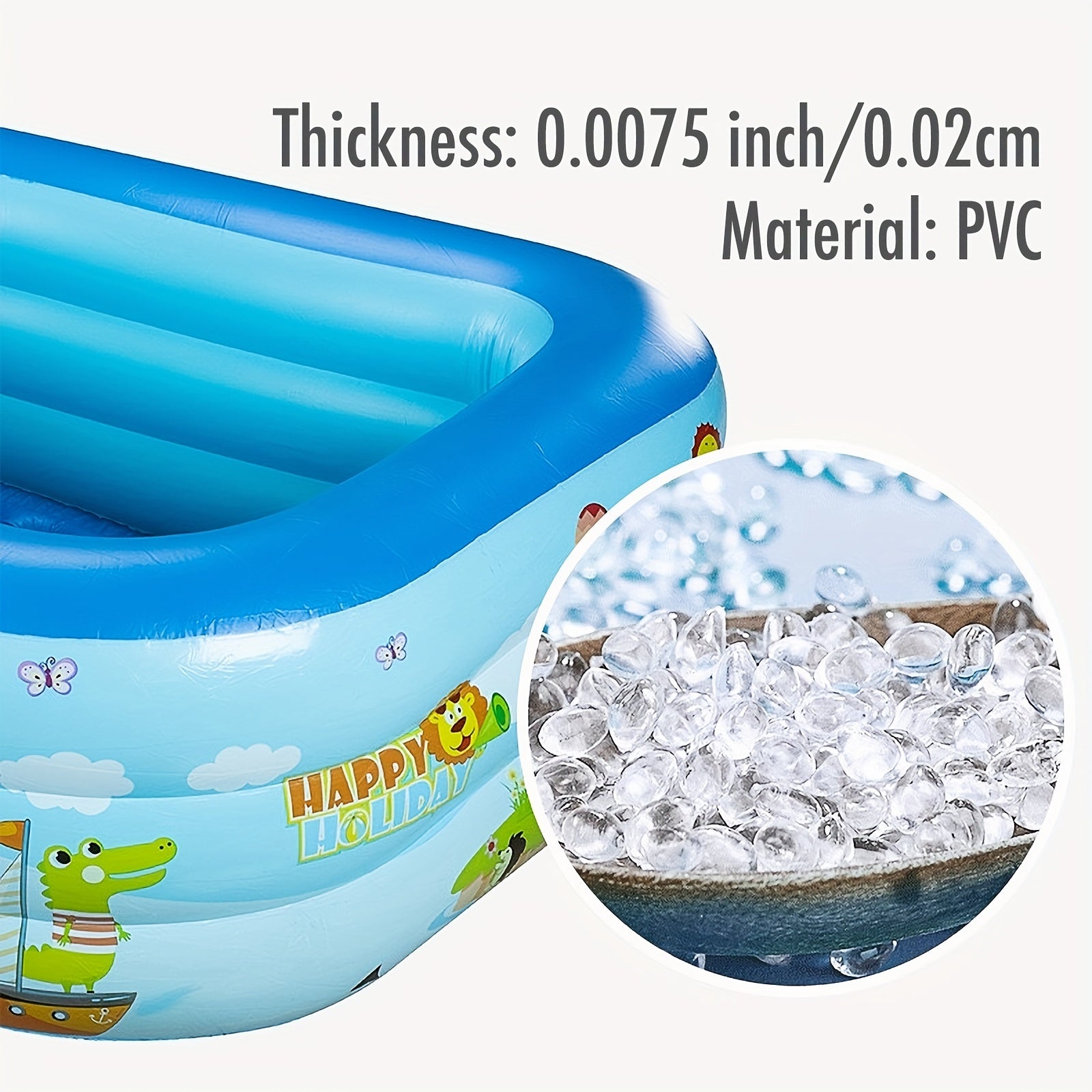 Rectangular Inflatable Swimming Pool for Family Lounge