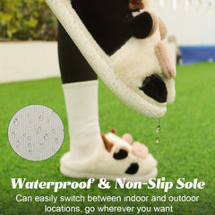 Plush Cow Slippers for Women