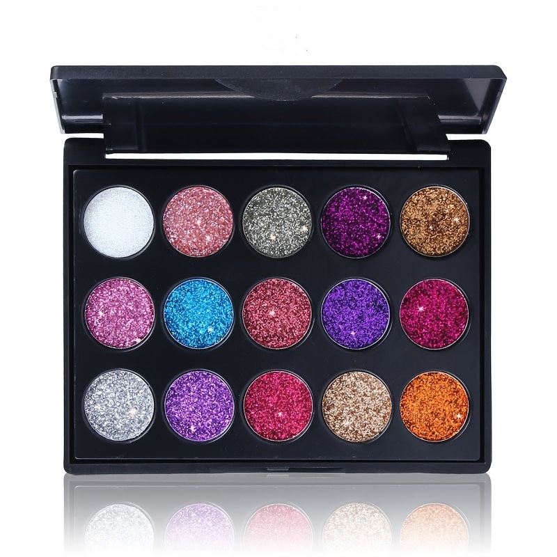 CmaaDu 15-Color Diamond Glitter Eyeshadow Tray - Shallot Powder