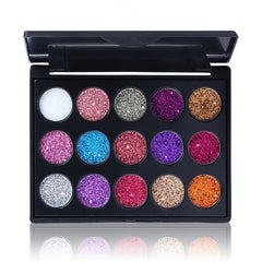 CmaaDu 15-Color Diamond Glitter Eyeshadow Tray - Shallot Powder