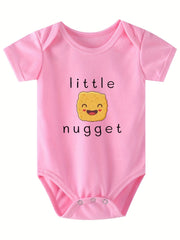 Baby Girls Casual Little Nugget Short Sleeve Round Neck Onesie Clothes