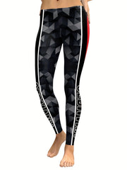 Geometric Letter Seamless Butt Lifting Leggings High Waist
