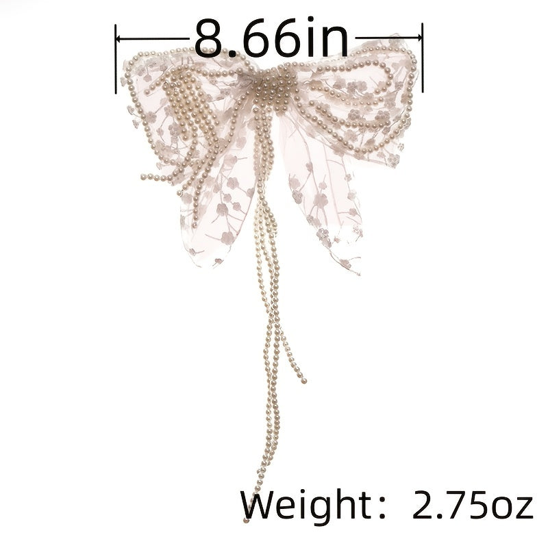 Faux Pearl Butterfly Wedding Headband for Bride