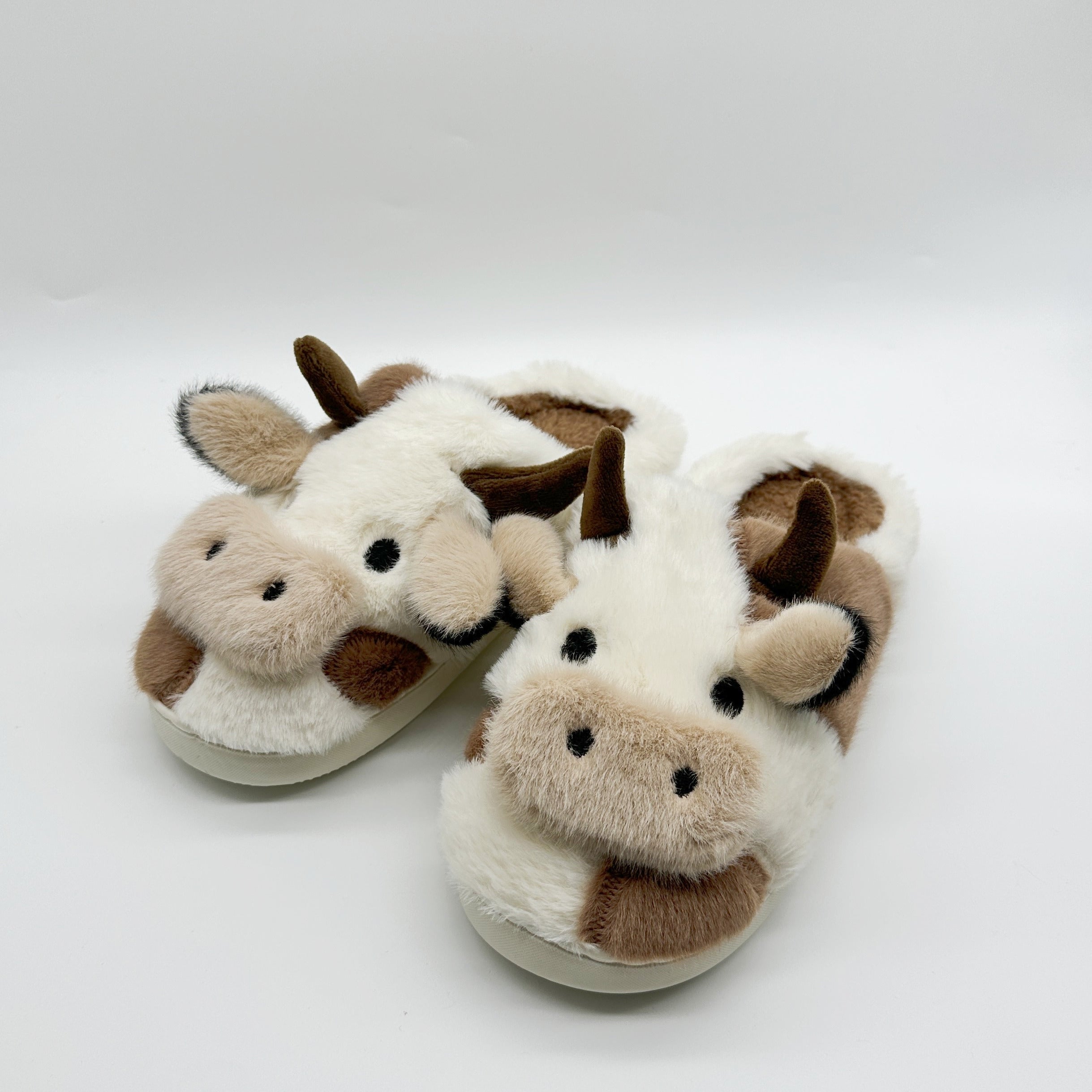 Men's Cartoon Cow Plush Lining Slides