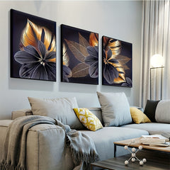 3pcs 5D DIY Diamond Painting Abstract Flower Full Diamond Painting