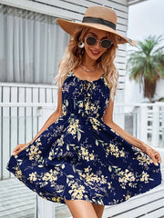 Floral Print Cami Dress Sleeveless Slim Waist Summer Dress