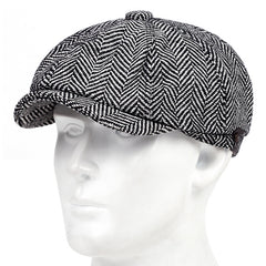 Men's Vintage Chunky Herringbone Knit Beret Hat