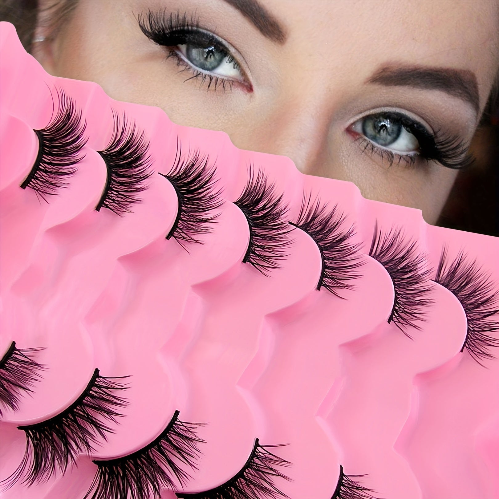 7 Pairs Cross Thick Fluffy Faux Mink False Eyelashes