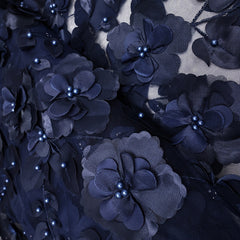 5Y Embroidered Dress Fabric DIY 3D Flower Mesh Tulle Fabric For Wedding Dress
