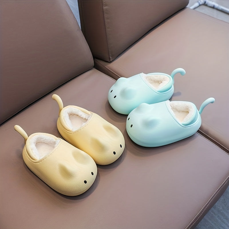 Girls' Cartoon Furry House Shoes - Non Slip Soft Bottom Walking Shoes