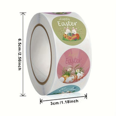 500pcs Easter Rabbit Egg Cartoon Sticker Holiday Label Self-adhesive