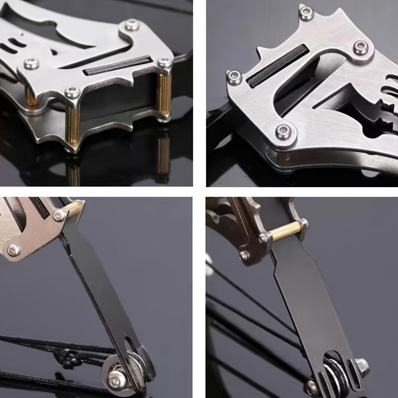 Stainless Steel Mini Bow Decompression Toy with 5 Suction Cup Arrows