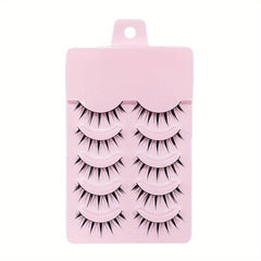 5 Pairs Manga Eyelashes 3D False Lashes Fluffy Cross Wispy Extension Makeup