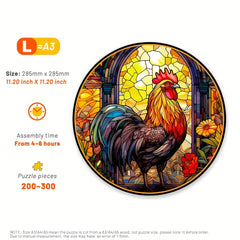Rooster Wooden Jigsaw Puzzle High Difficulty Concentration Training