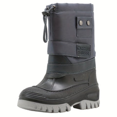 Boys' High Top Snow Boots Warm Cozy Non Slip Plush Lined Hiking Shoes
