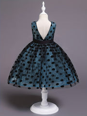 Baby Girls Polka Dot Mesh Gown Dress For Party