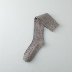 Solid Calf Socks College Style Knee High Socks Women's Stockings