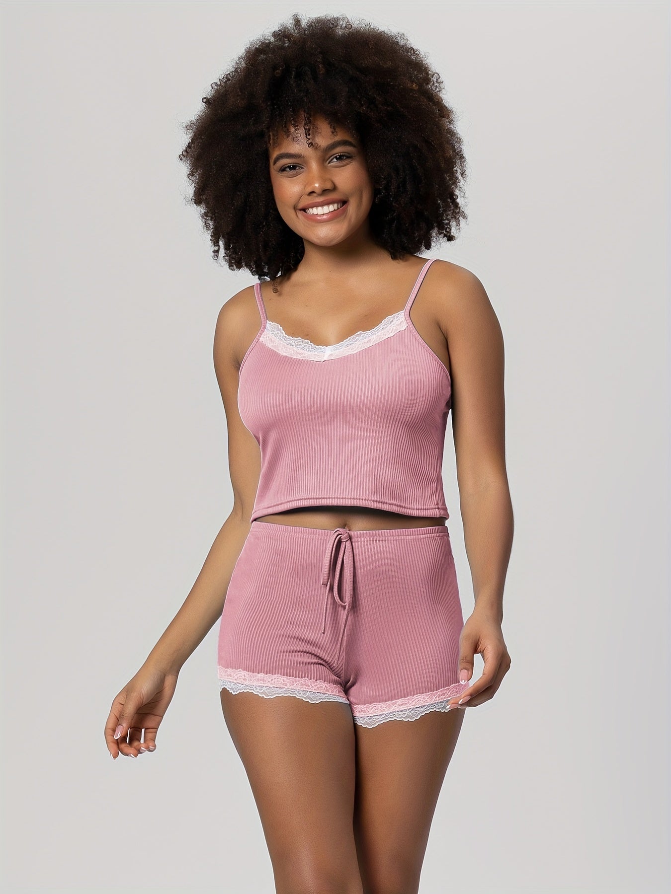 Lace Pajama Set Cami Top & Shorts Women's Sleepwear