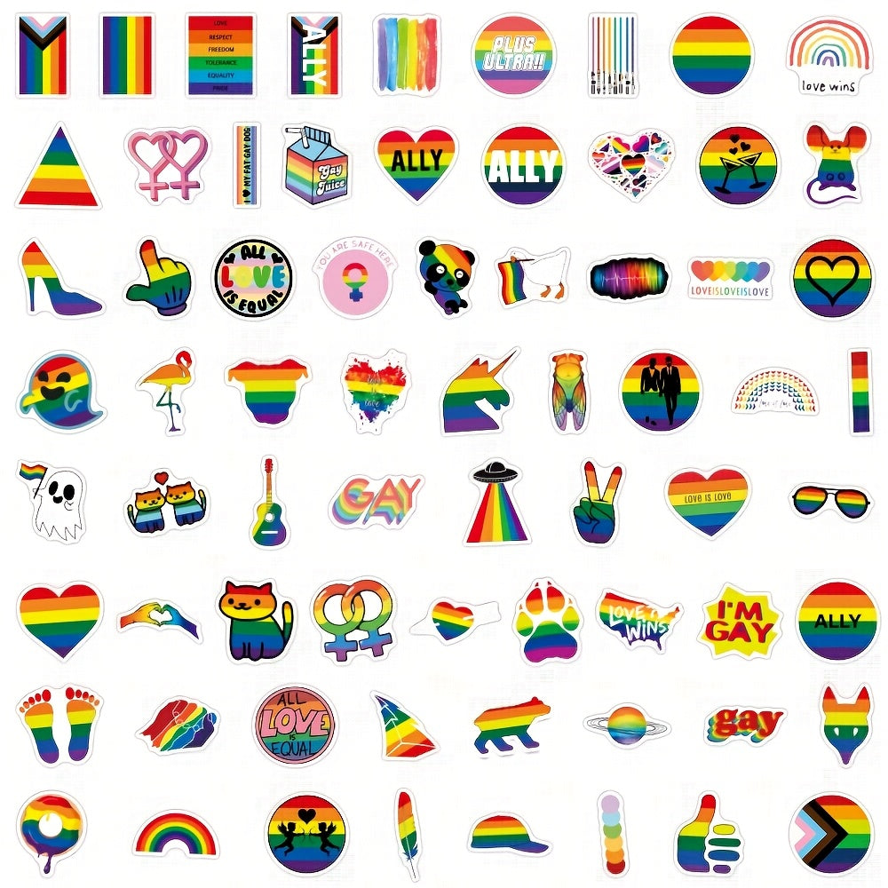 100pcs Gay Pride Stickers Rainbow Designs Scrapbooking Diaries Bottles Hard Hats