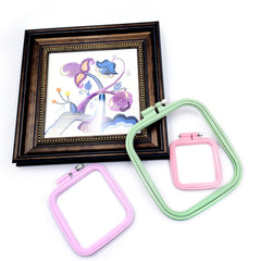 5pcs Square Embroidery Cross Stitch Bandage ABS Hoop Kit