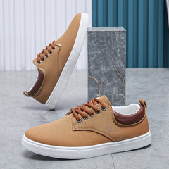 Men's Canvas Lace Up Sneakers Outdoor Walking Shoes