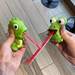 FFYUANFS Squeeze & Squeeze Tongue Toys Frog & Dinosaur Shapes with Red Tongues