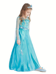 Girls Princess Dress Sequined Mesh Long-sleeved Costume For Queen Cosplay