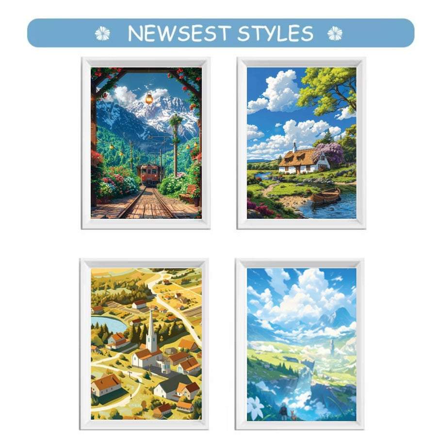 Mini Test Tube Puzzle 600pcs 4 Pack Set Natural Scenery Painting