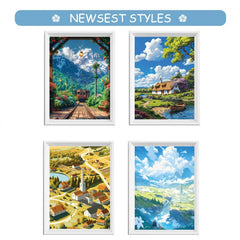Mini Test Tube Puzzle 600pcs 4 Pack Set Natural Scenery Painting