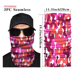 Red Pink Camo Face Gaiter Mask Neck Gaiter Sun Protection Dust Mask