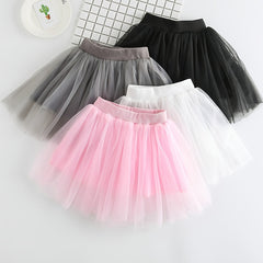 Toddler Girls Solid Tutu Skirt Mesh Skirt For Ballet Dance Practice