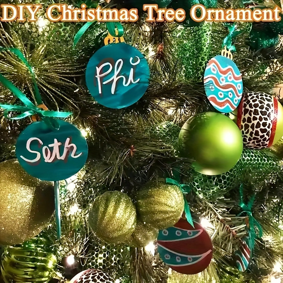 10pcs Wooden DIY Christmas Decorations With Hemp Rope