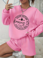 Halloween Outfit Women's 2 Piece Set Sweatshirt & Shorts