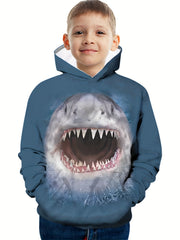 Shark 3D Pattern Print Boys Sweatshirt Hoodie Spring Fall