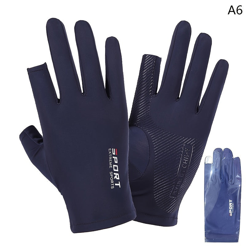 Breathable Ice Silk Anti-UV Outdoor Sports Gloves