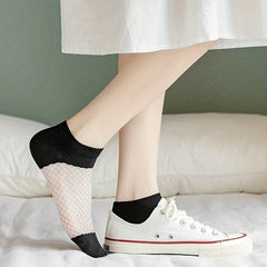 Girls Non-slip Invisible Heeled Socks Breathable Mesh Low Cut Ankle
