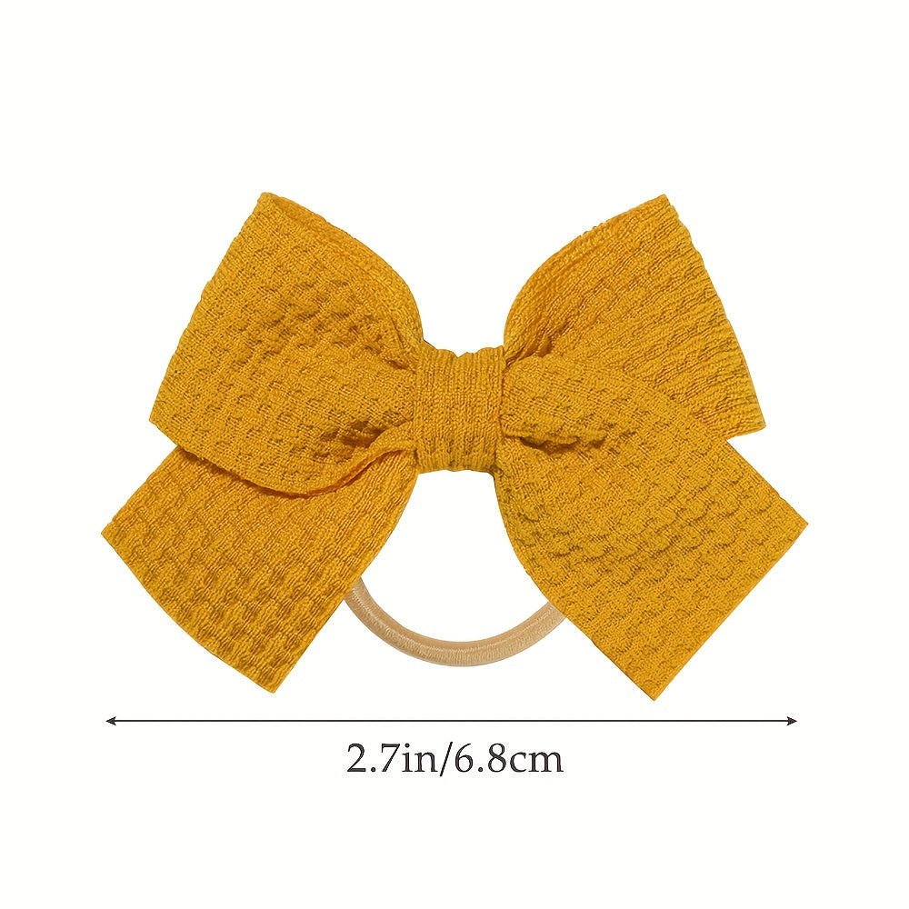 15pcs Plain Bow Hair Ties For Girls Hair Bands Kids Accessories