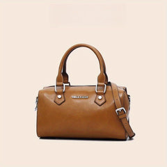 Retro Cylindrical Women's Handbag Caramel Brown
