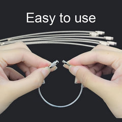 Stainless Steel Wire Keychain Ring 1.5mm x 5.91in