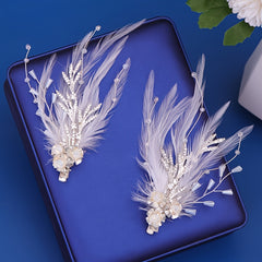 Ancient Style Headwear Costume Feather Hairpin Retro Pearl Hairpin