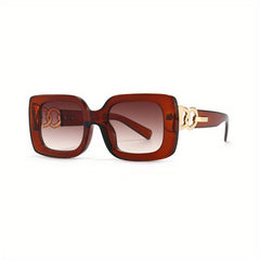 Vintage Square Frame Sunglasses Gradient Lens Glasses UV400