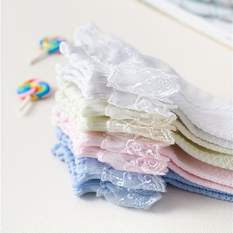 4 Pairs Girls Lace Ruffle Princess Sweet Dance Socks