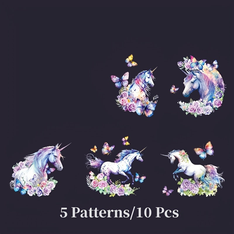 10Pcs Unicorn Light Scissor Sticker Set for Decoration M