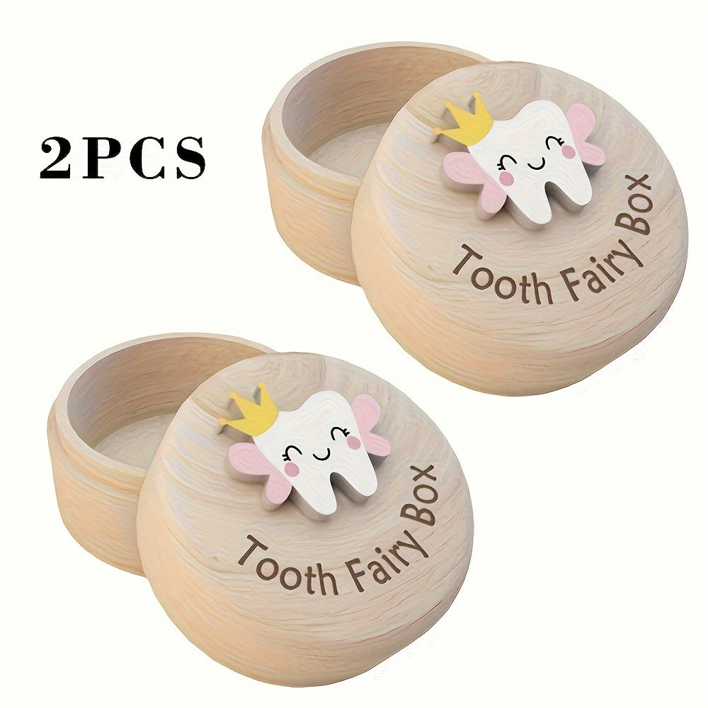 Wooden Fairy Tooth Box with 3D Teeth Detail - Keepsake for Parents - Ideal Gift