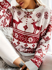 Christmas Casual Sweater Women's Plus Graphic Print Long Sleeve