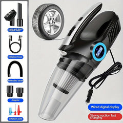 4-In-1 Car Vacuum Tire Inflator with Digital Gauge & LED Light