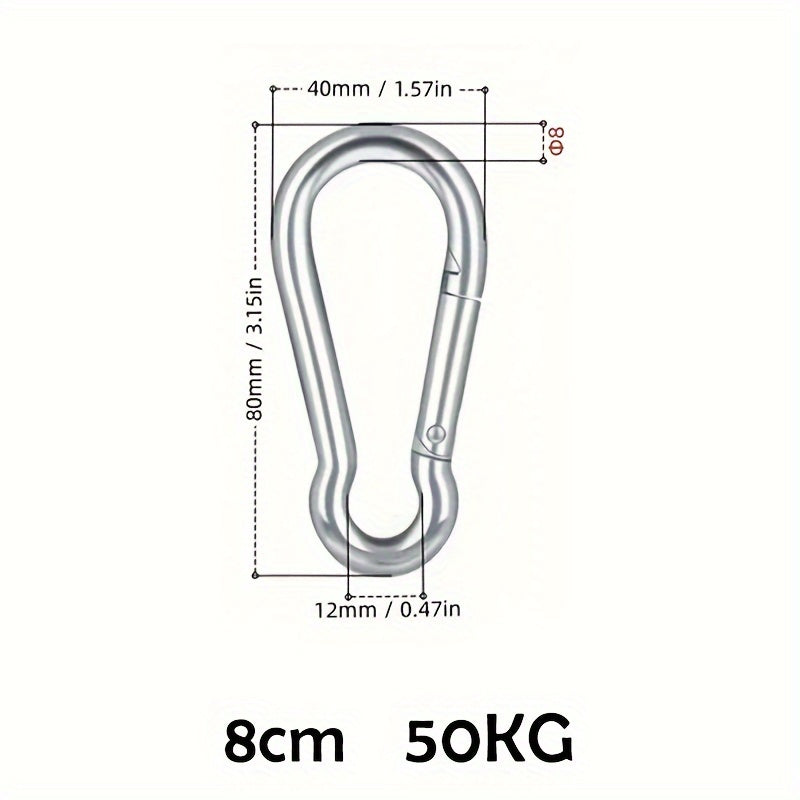 5pcs Stainless Steel Spring Snap Hook Small Metal Locking Buckle Clip