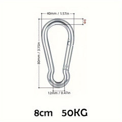 5pcs Stainless Steel Spring Snap Hook Small Metal Locking Buckle Clip