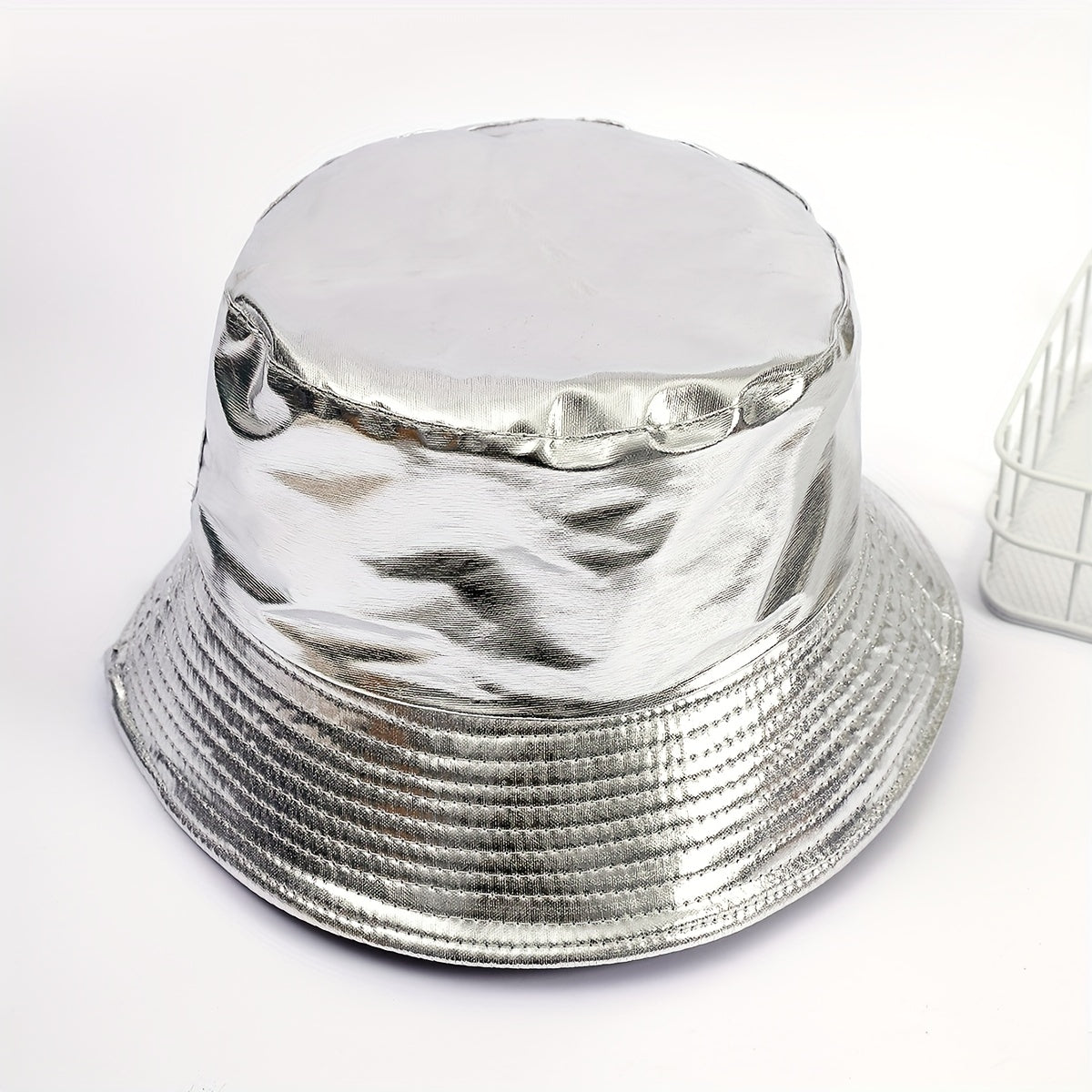 Sparkly Hip Hop Bucket Hat Solid Casual Travel Beach Hats Unisex Fisherman Cap