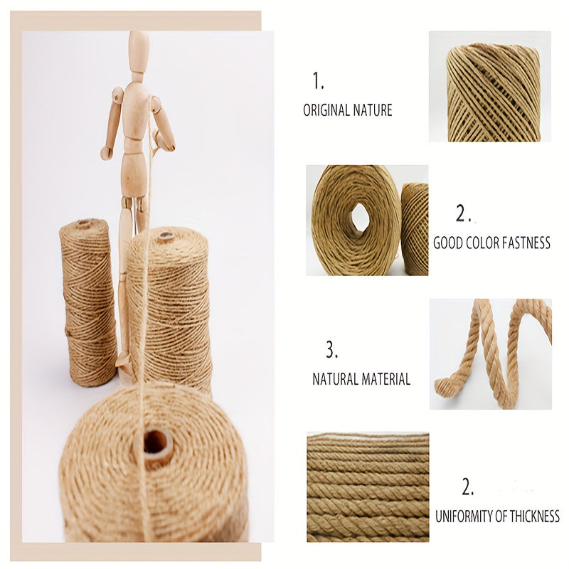 30m 2mm Vintage Jute Rope Photo Wall Christmas DIY Clothes Accessories Flower